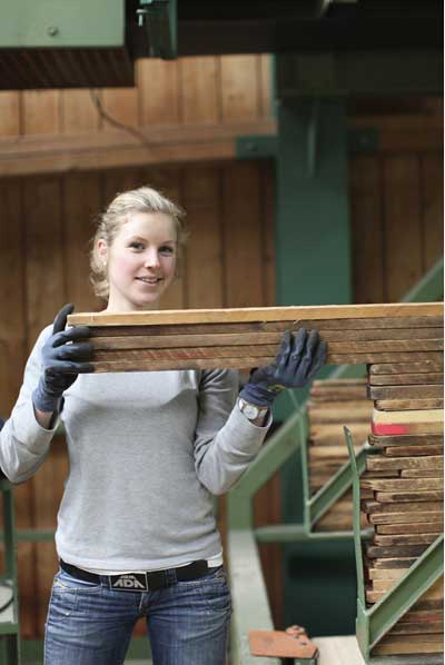woman working in wood industry